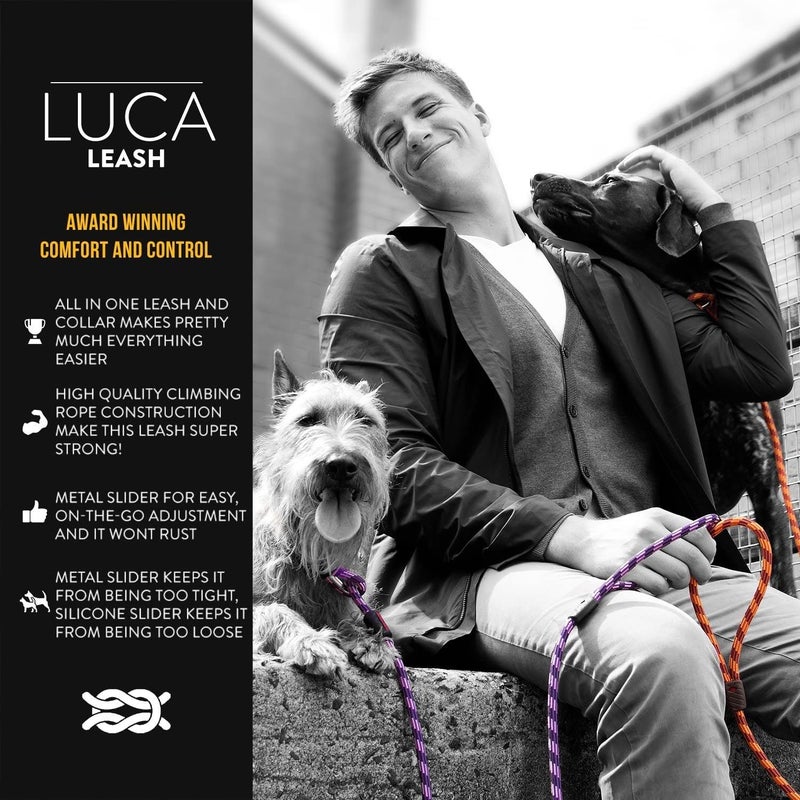 EzyDog Luca Slip Lead Dual Function Heavy Duty Rope Leash for Dogs That Pull Slip Leash & Gentle Lead Head Halter, Medium & Large Dogs (5.5ft x .33', Red) - Image 2